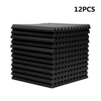 12pcs 30x30x2.5cm Acoustic Foam Soundproof Studio Foam Soundproofing Panels Cinema Muffler Sponge Absorption Treatment Panel for Walls Sound Absorbing