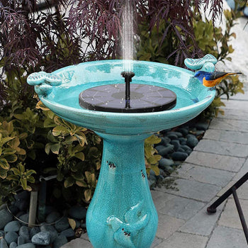 8-in-1 Solar Bird Water Fountain Set, 3.5W Circle Solar Floating Pump Built-in 1600mAH Battery for Working at Cloudy or Night, Solar Fountain Pump for Pond Pet Supplies