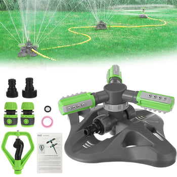 360 Rotating 3 Arm Lawn Sprinkler Set 3-mode Garden Sprinkler