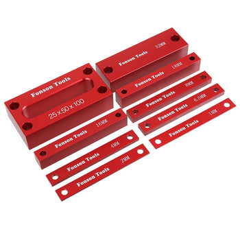 9pcs Metric Inch Woodworking Setup Blocks Height Gauge Precision Aluminum Alloy Setup Bars for Router and Table Saw Accessories Metric