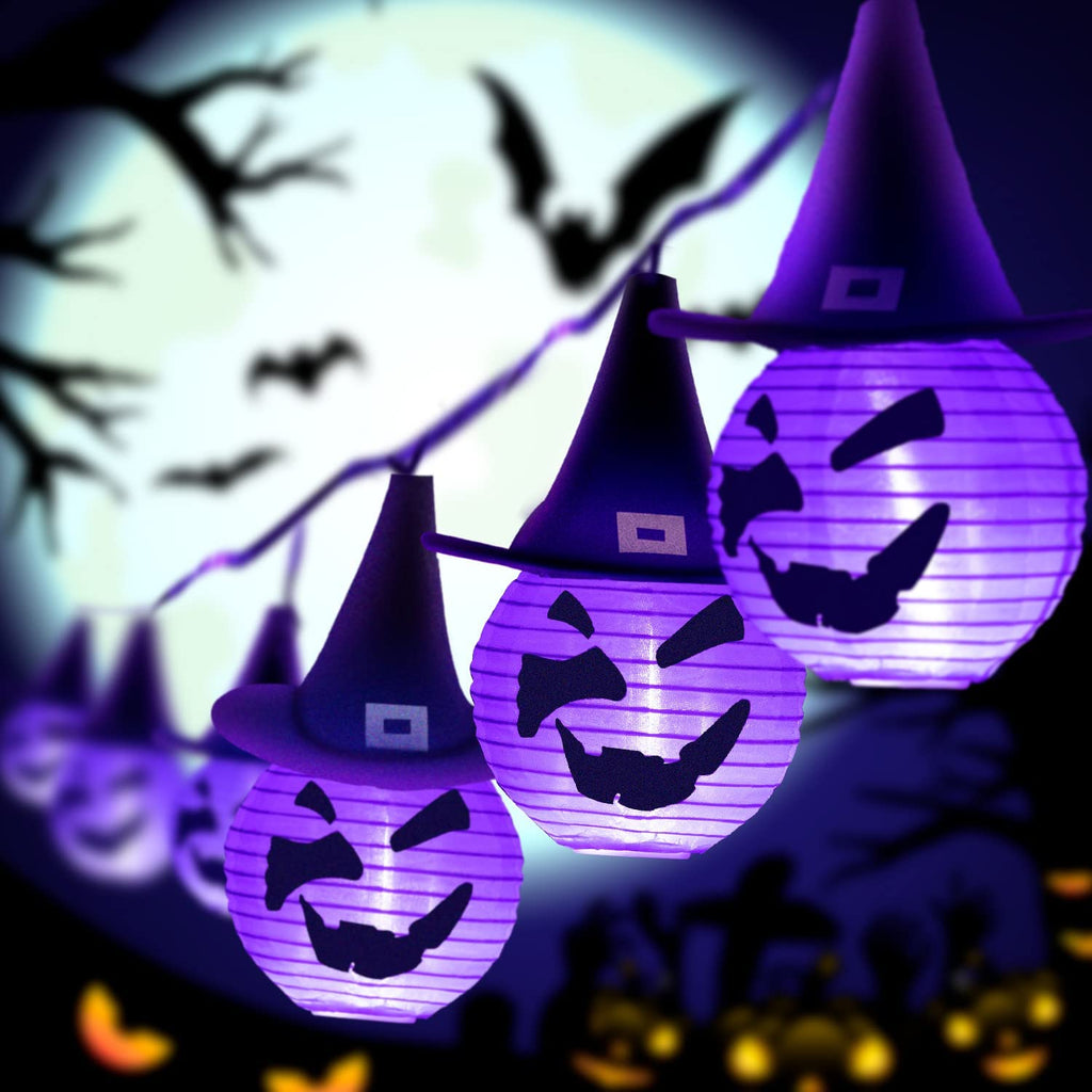 Halloween Lights, 10 LED Witch with Hat Lanterns