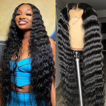 TTHAIR Loose Deep Wave Wig 13x4 Lace Front Human Hair Wigs 180% Density Lace Frontal Wigs