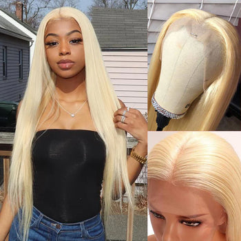 TTHAIR 613 Blonde Lace Front Wigs Human Hair Brazilian Straight Transparent 13x4 Lace Frontal Wig Pre Plucked
