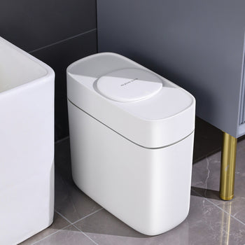 Bathroom trash can with lid