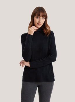 Seamless 100% Cashmere High-Neck Jumper