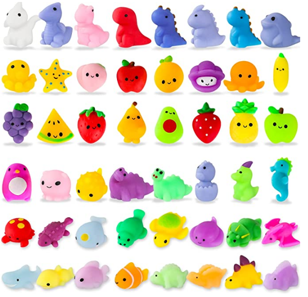 MGparty 48Pcs Mochi Squishy Toys, Mini Kawaii Squishy Stress Relief Toys Fidget Toys Bundles Squishies Party Favors for Kids Birthday Gift Classroom Prize Pinata Christmas Stocking