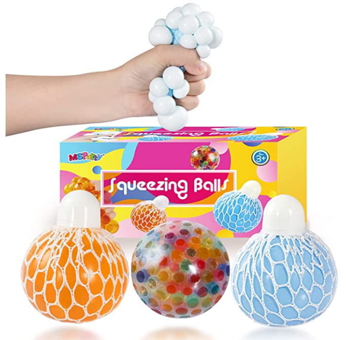 MGparty 3 Pack Stress Relief Balls Squeezing Grape Balls with Water Beads Sensory Fidget Stress Balls for Kids and Adults - Anxiety and Improve Focus - ADHD Sensory Toys