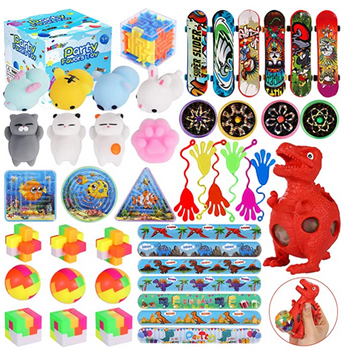 MGparty 48Pcs Party Favors for kids Toy Assortment Bundle, Carnival Prizes, Mochi Squishies, Birthday Party, Classroom Rewards, Pinata Fillers, Treasure Chest, Prize Box Toys, Goodie Bag Fillers