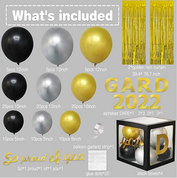 165PCSGraduation Party Decorations 2022 Black&amp; Gold