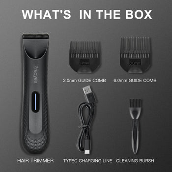 Predyee Electric Groin Hair Trimmer for Men,Body Groomer &amp;amp; Pubic Hair Trimmer Waterproof and Cordless for Wet/Dry Use