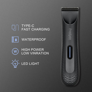 Predyee Electric Groin Hair Trimmer for Men,Body Groomer &amp;amp; Pubic Hair Trimmer Waterproof and Cordless for Wet/Dry Use