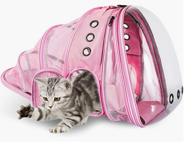 Joysnana Cat Backpack Carrier Bubble Waterproof Outdoor Pet Backpack Expendable Transparent Space Capsule Backpack for Pet Outside Activities