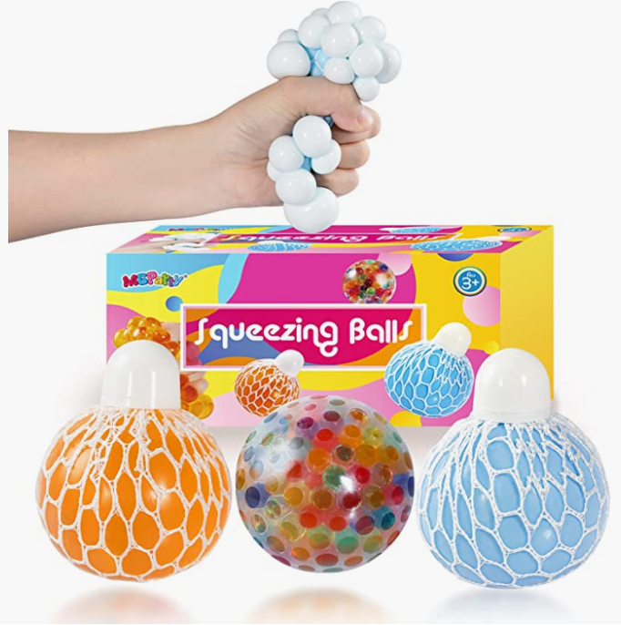 MGparty 3 Pack Stress Relief Balls Squeezing Grape Balls with Water Beads Sensory Fidget Stress Balls for Kids and Adults - Anxiety and Improve Focus - ADHD Sensory Toys