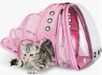 Joysnana Cat Backpack Carrier Bubble Waterproof Outdoor Pet Backpack Expendable Transparent Space Capsule Backpack for Pet Outside Activities