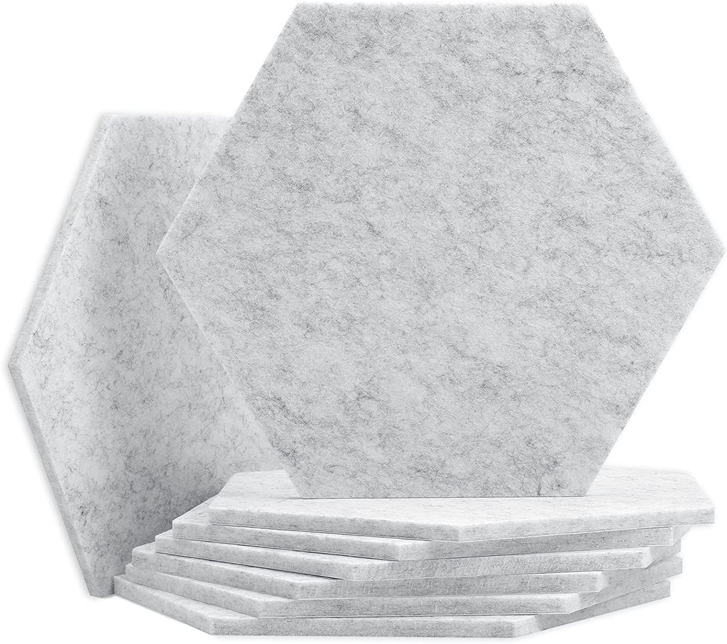 GoTiling 8 Pack Acoustic Panels Hexagon Felt Decorative Sound Proofing Wall