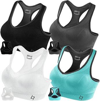 FITTIN Racerback Sports Bras for Women - Padded Seamless Sports bras for Yoga Gym Workout Fitness