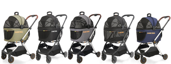 PAWZIDEA Pet Strollers 4 in-1 for Small and Medium Dogs, Recycled Fabrics, Foldable &amp; Cats, Bunnies