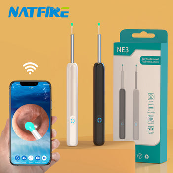 task1  NATFIRE NE3 Ear Cleaner High Precision Ear Wax Removal Tool with Camera LED Light Wireless Otoscope Smart Ear Cleaning Kit