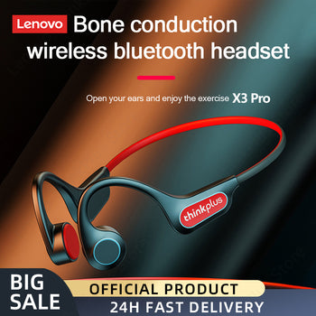 Lenovo Bone Conduction słuchawki X3 Pro Bluetooth Hifi bezprzewodowy zestaw słuchawkowy z mikrofonem wodoodporna wkładka douszna