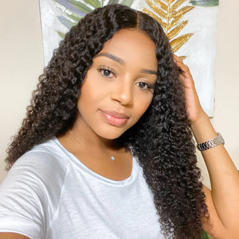 TTHAIR 4X4 Lace Closure Wig Kinky Curly Human Hair Glueless Closure Wigs With Baby Hair For Women