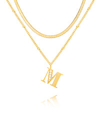 CARITATE Dainty Gold Initial Necklaces