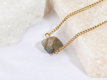 Raw Labradorite Crystal Necklace