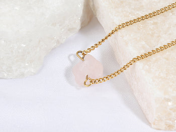 Raw Rose Quartz Necklace