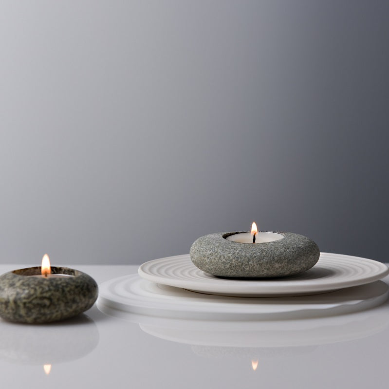 Natural Pebble Tea Light Candle Holder Handcrafted Tealight Holder