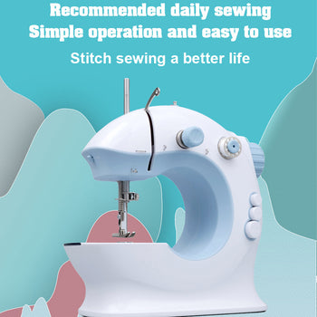 yhaizhuy Mini Sewing Machine for Beginners and Kids 2 Speeds Double Thread With Needle and Thread Set, Upgraded Household Portable Multifunctional Adjustable Stitches Machine, Plastic