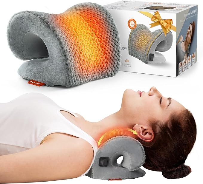 DUPPA Heated Neck Stretcher, e-Shape Neck and Shoulder Relaxer for Moderate Traction