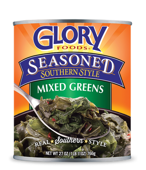 GLORY FOODS: Seasoned Mixed Greens, 27 oz