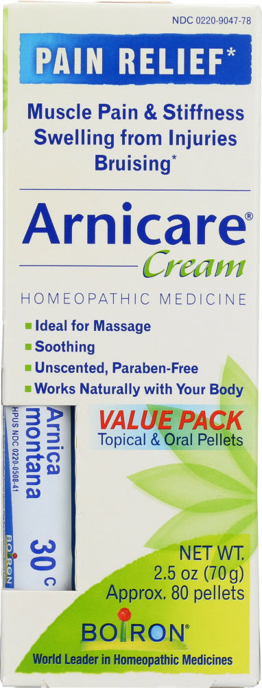 BOIRON: Arnicare Arnica Cream for Pain Relief & Blue Tube Value Pack, 2.5 oz