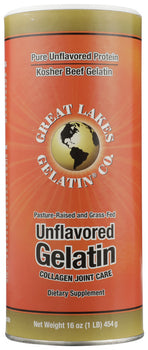 GREAT LAKES: Beef Hide Gelatin Collagen Joint Care Unflavored, 1 lb