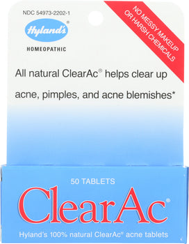 HYLAND'S: Natural ClearAc Acne Tablets, 50 Tablets