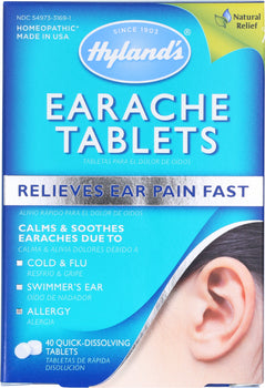 HYLAND'S: Homeopathic Earache Tablets, 40 Tablets