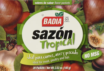 BADIA: Sazon Tropical No Msg 20Pk, 3.52 oz