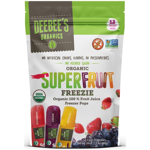 DEEBEES ORGANIC: Super Fruit Freezies, 24 oz