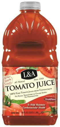 L & A JUICE: Tomato Juice Fruitflow, 64 fo