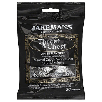 JAKEMANS: Lozenge Throat and Chest Anise Menthol, 24 pc