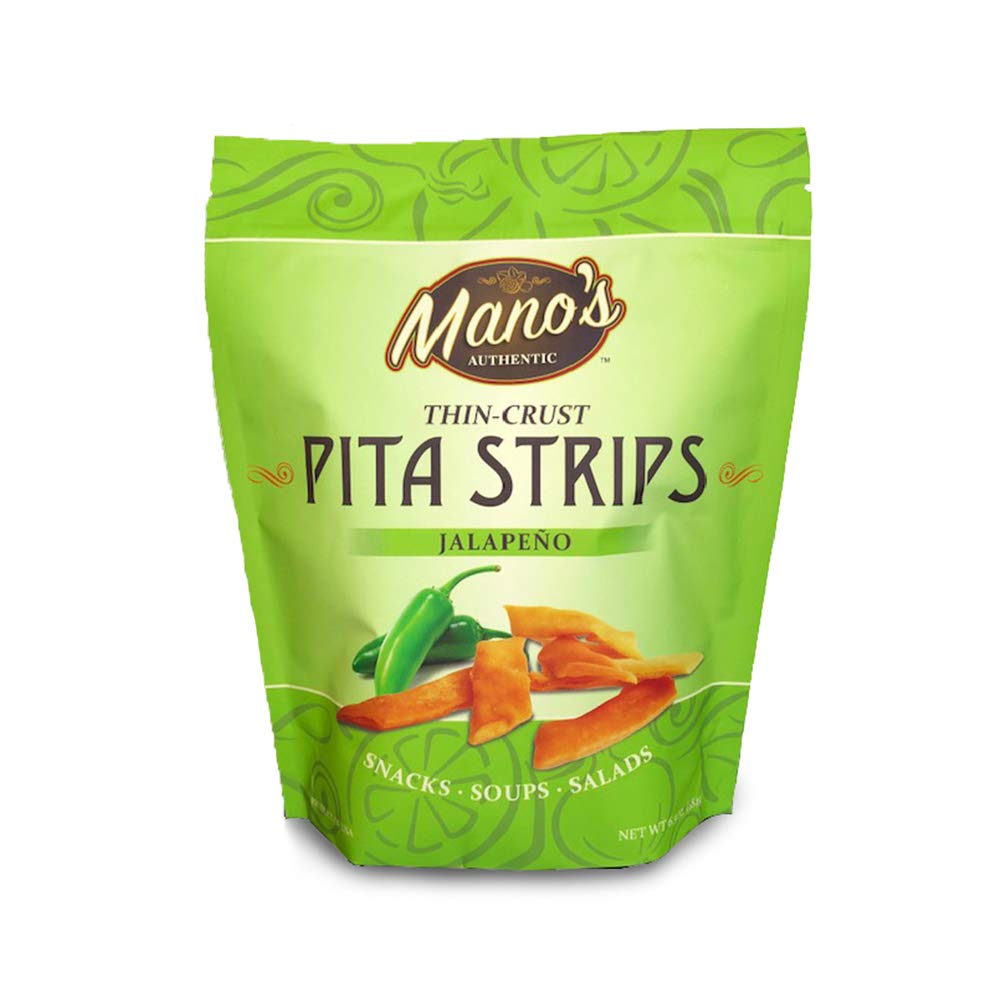 MANO'S AUTHENTIC: Pita Strips Jalapeno, 6.5 oz