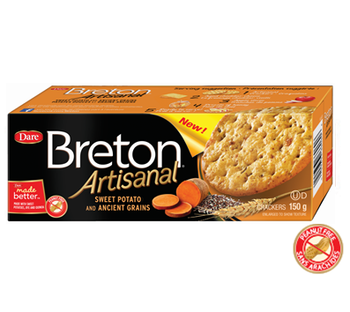 DARE: Breton Artisanal Sweet Potato Ancient Grains Crackers, 5.29 oz