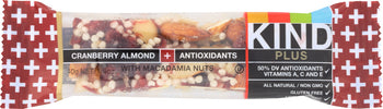 KIND PLUS: Nutrition Bar Cranberry Almond + Antioxidants, 1.4 oz