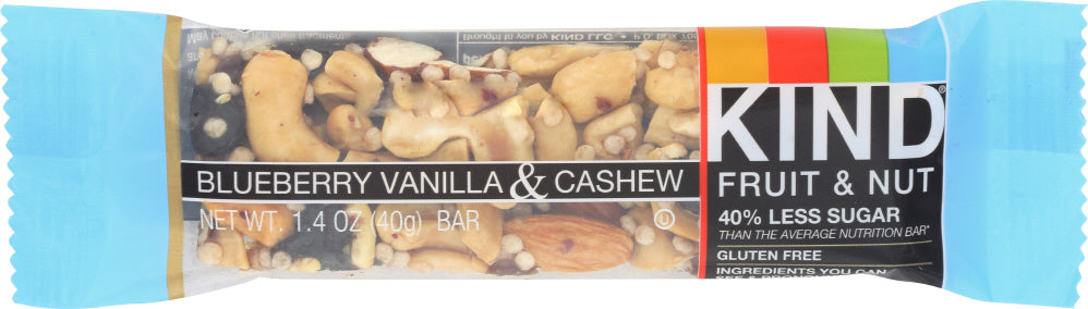 KIND: Fruit and Nut Blueberry Vanilla and Cashew Bar, 1.4 oz