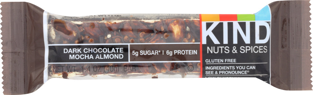 KIND: Nuts and Spices Dark Chocolate Mocha Almond Bar, 1.4 oz