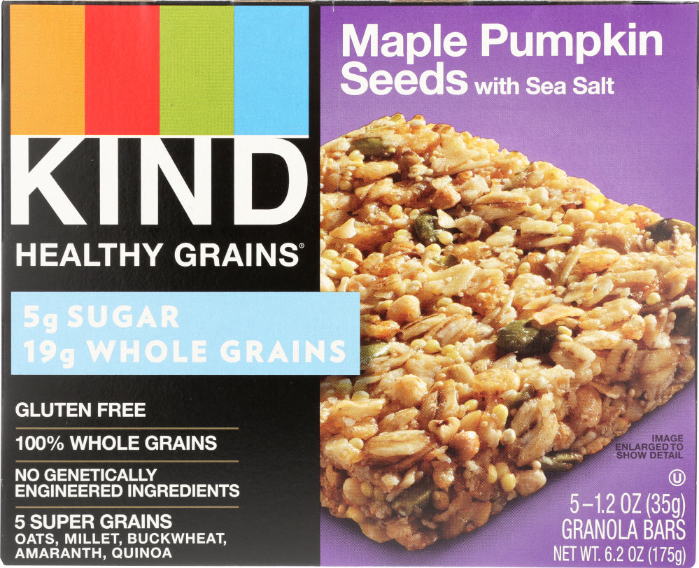 KIND: Healthy Grains Granola Bars Maple Pumpkin Seeds with Sea Salt 5 Count, 6.2 oz