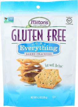 MILTON'S: Gluten Free Baked Crackers Everything, 4.5 oz