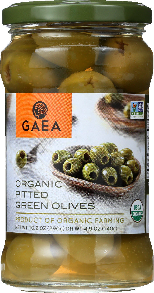 GAEA NORTH AMERICA: Organic Pitted Green Olives, 4.9 oz