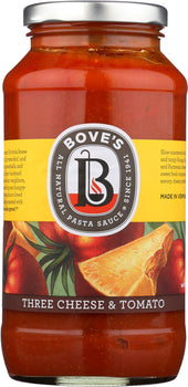 BOVES OF VERMONT: Three Cheese & Tomato Pasta Sauce, 24 oz