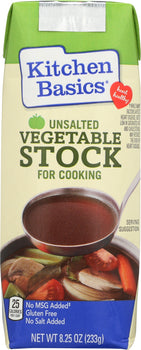 KITCHEN BASICS: Stock Vegetable Unsalted Gluten Free, 8.25 oz