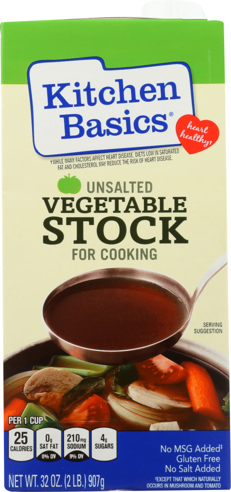 KITCHEN BASICS: Unsalted Vegetable Cooking Stock, 32 Oz